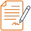 Een potlood is het ondertekenen van een document op een stuk papier om een website te laten maken
