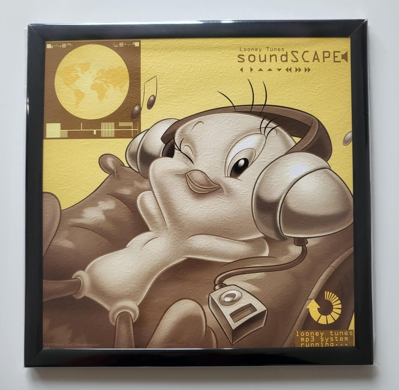 Tweety met koptelefoon Schilderij