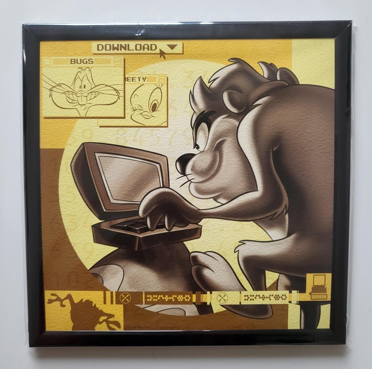 Tasmanian Looney Tunes op de computer Schilderij