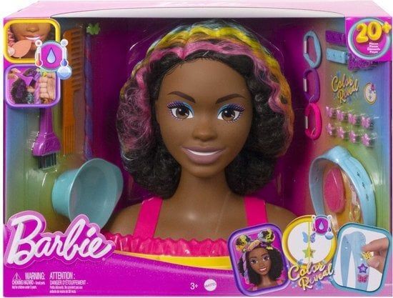 Barbie Kappop met Krullend bruin haar (incl 20 acces)