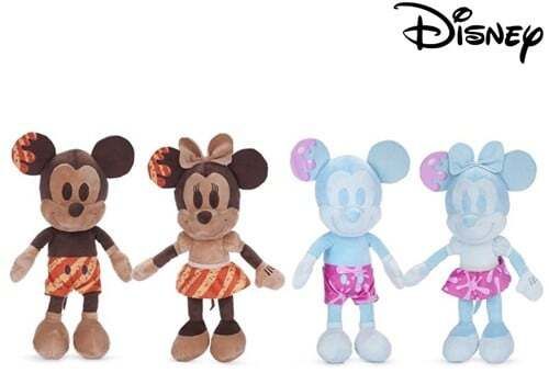 Disney Pluche Mickey & Minnie Mouse(blauw-roze)