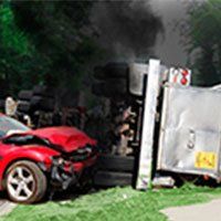 Car Crash — Car Crashing on a Truck in Savannah, GA