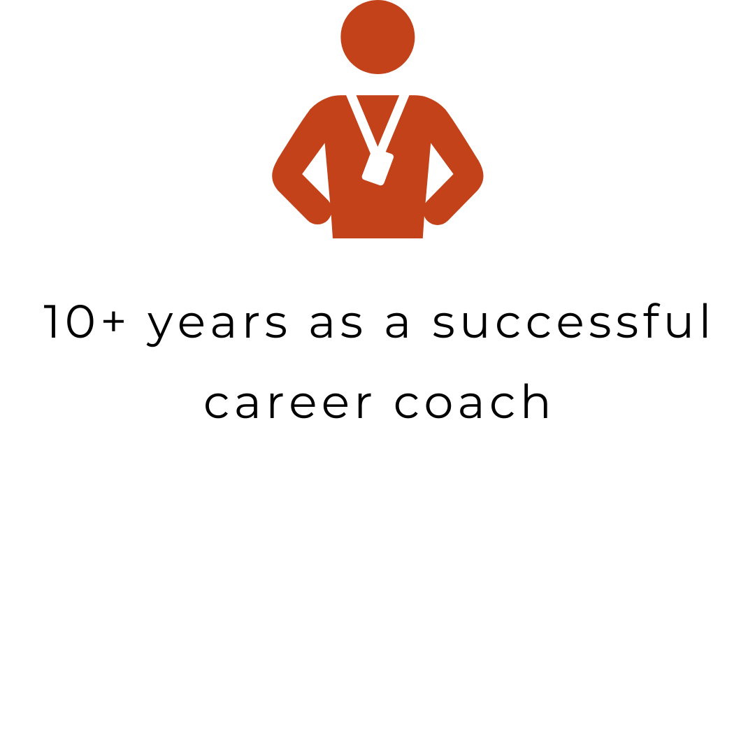 A man with a medal around his neck is a successful career coach.