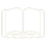 A white outline of an open book on a white background.