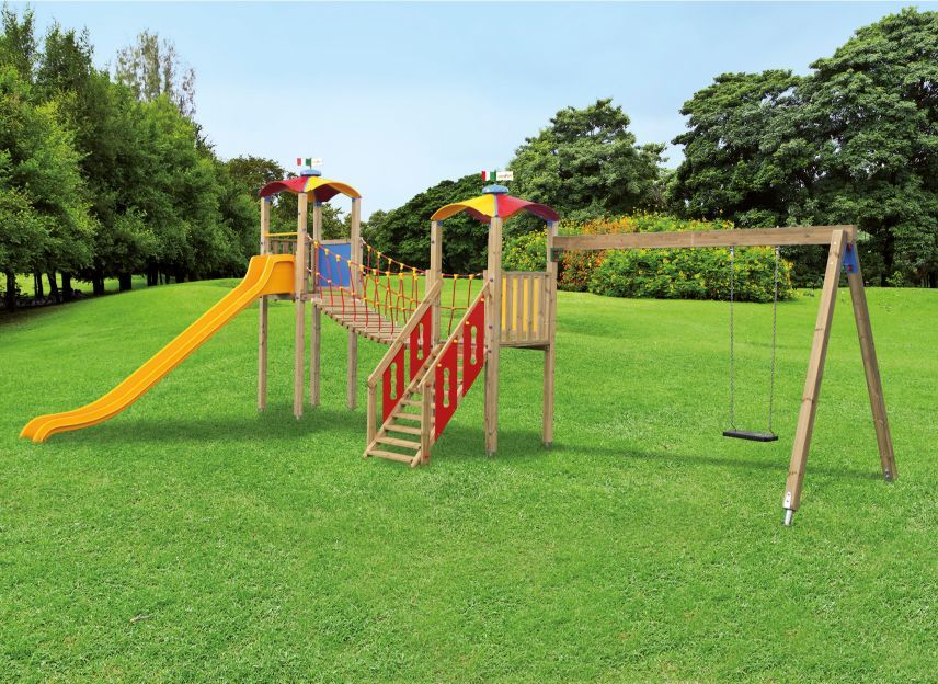 Percorso ricreativo in legno per bambini