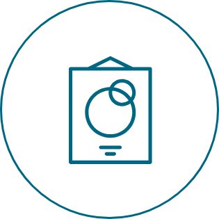 An icon of a bag with a ring on it in a circle.