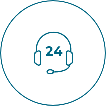 A line drawing of a headset with a microphone and the number 24 on it.