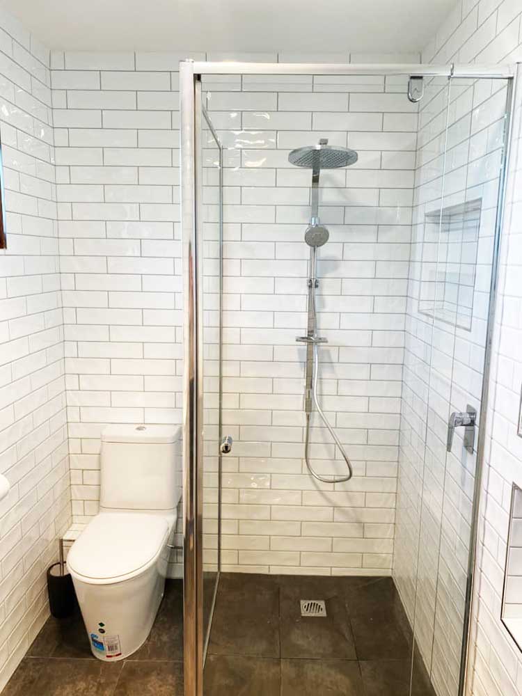 Bathroom makeover in white theme