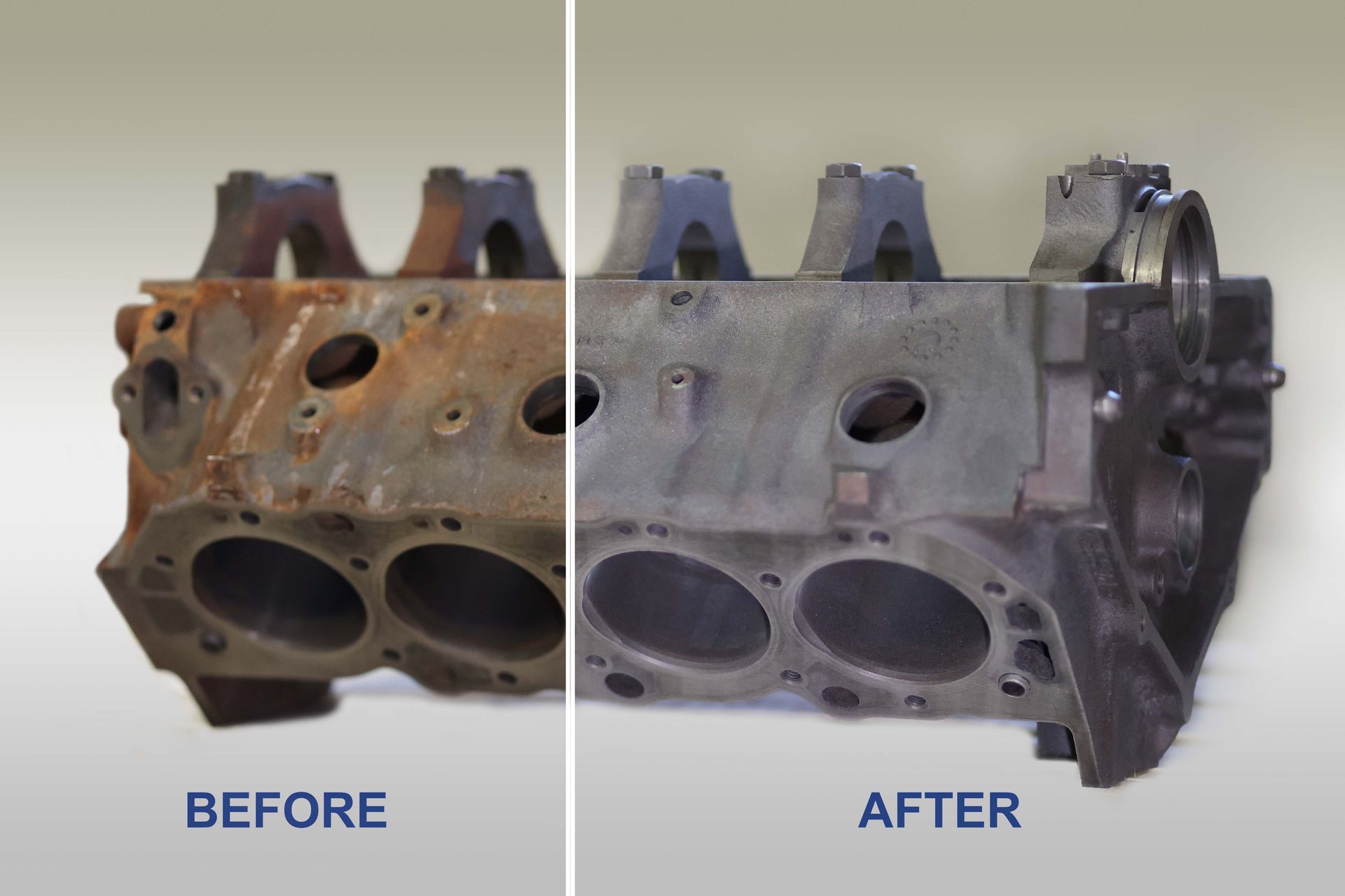 Before and After Photo of Engine Cleaning