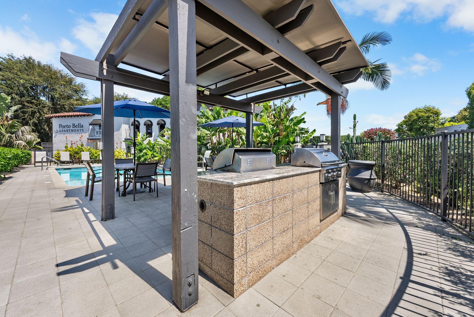 bbq grills under awning