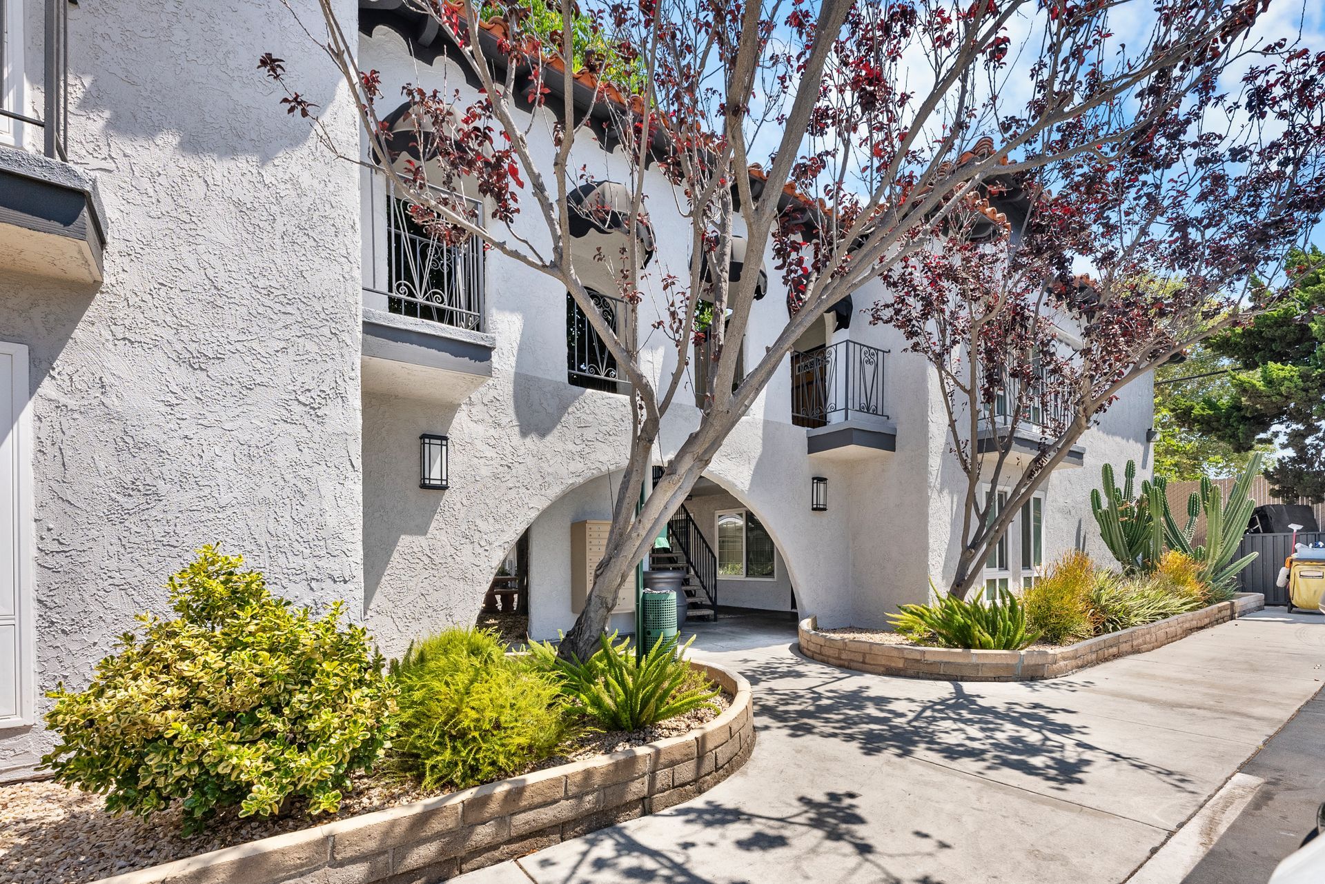 apartment exterior and trees
