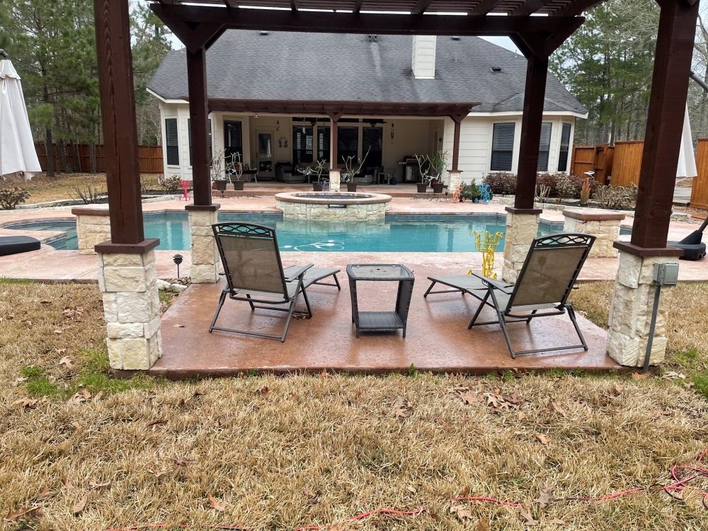 Pool Concrete Painting Before — Houston, TX — Stain Your Fence