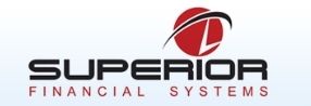 A logo for superior financial systems with a red circle in the middle