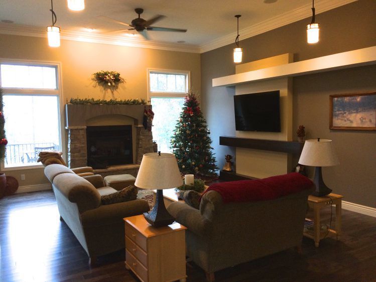 Custom Home Design at Lot 254 — Living Room with Lights in Marion, IL