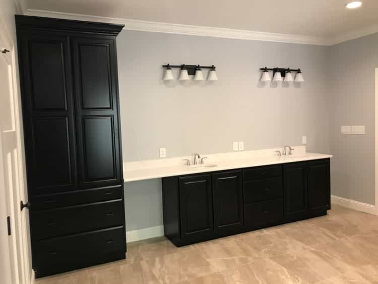 Modern House Illinois — Black Door and Two Sinks  in Marion, IL