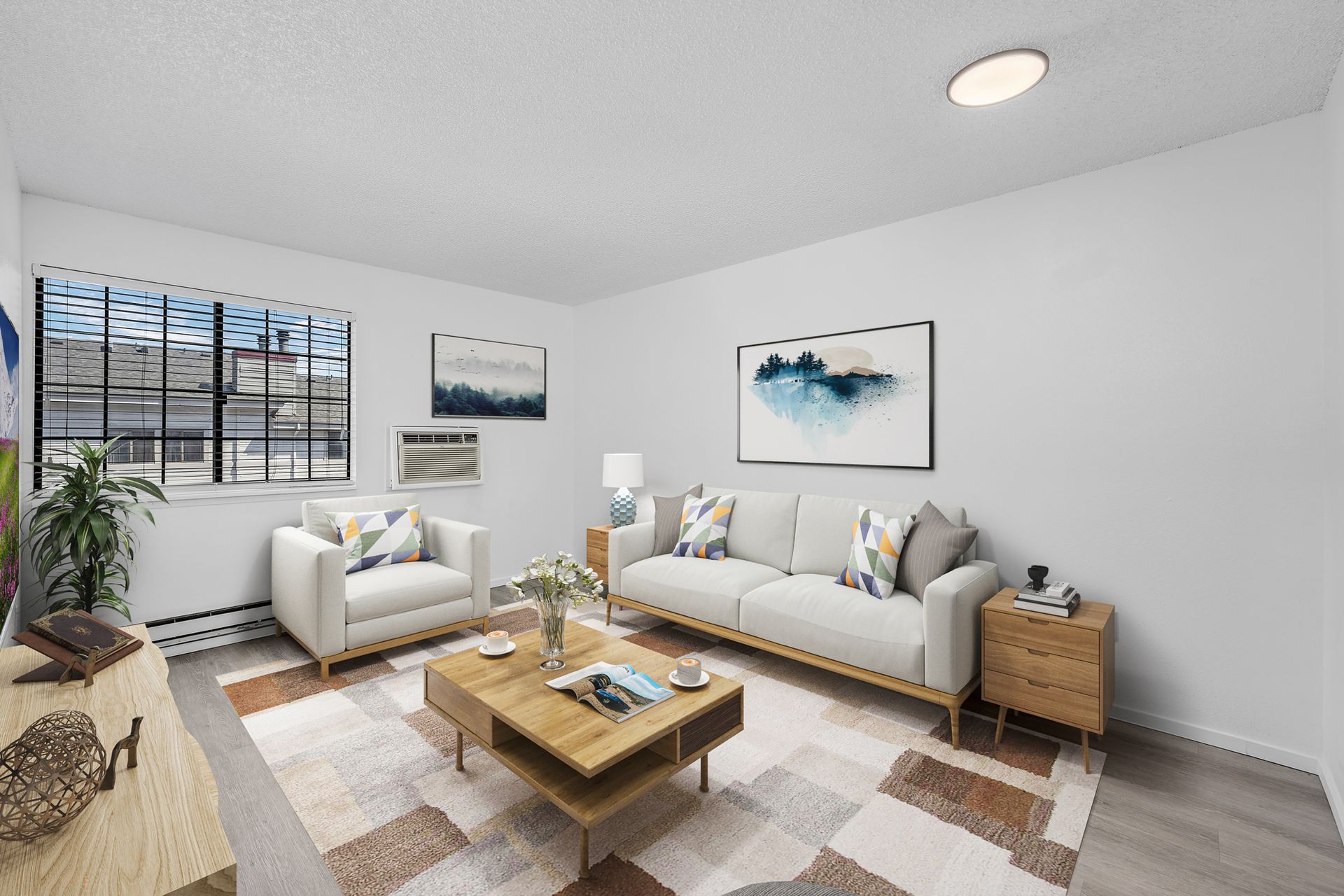 Photo showing a cozy living room