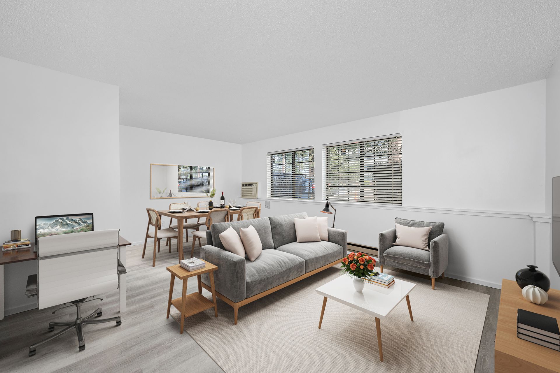 Photo showing a living room with plenty of natural lighting