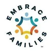Embrace Families logo: Colorful figures in a circle with the words 