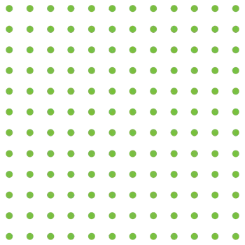 Green dots arranged in a grid pattern on a white background.