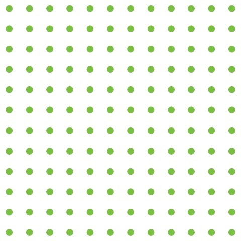 Green dots arranged in a grid pattern on a white background.