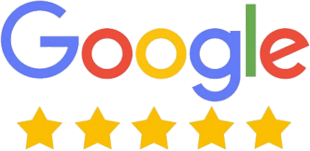 Google Google logo with five gold stars.