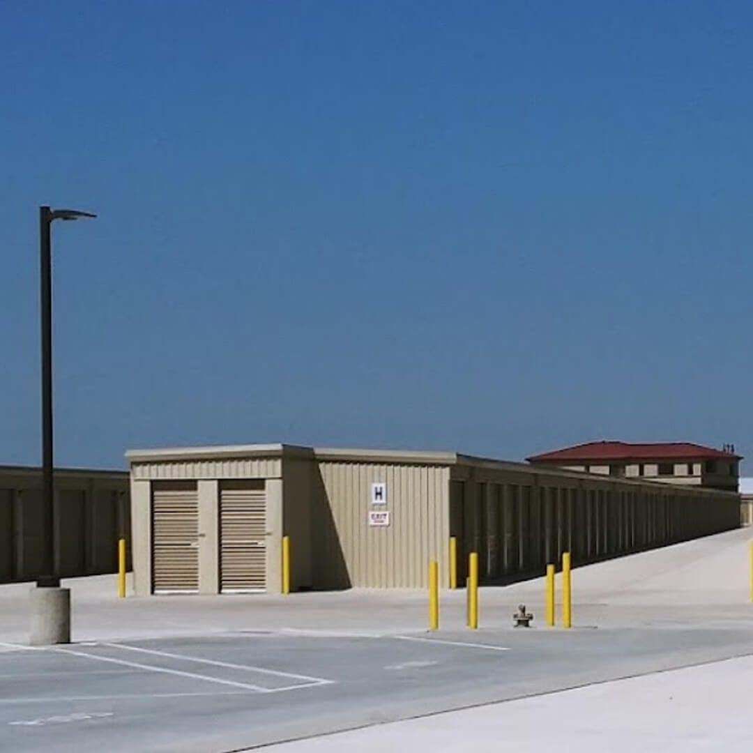 a parking lot with a sign that says no parking