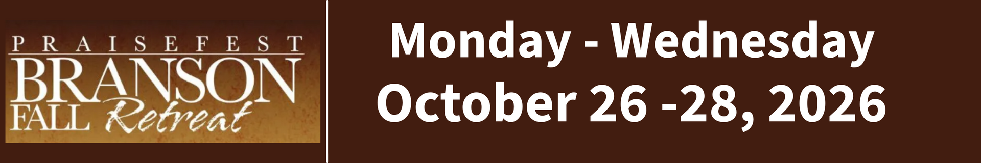 Branson Hills Retreat. Monday-Wednesday, October 27-29, 2025.