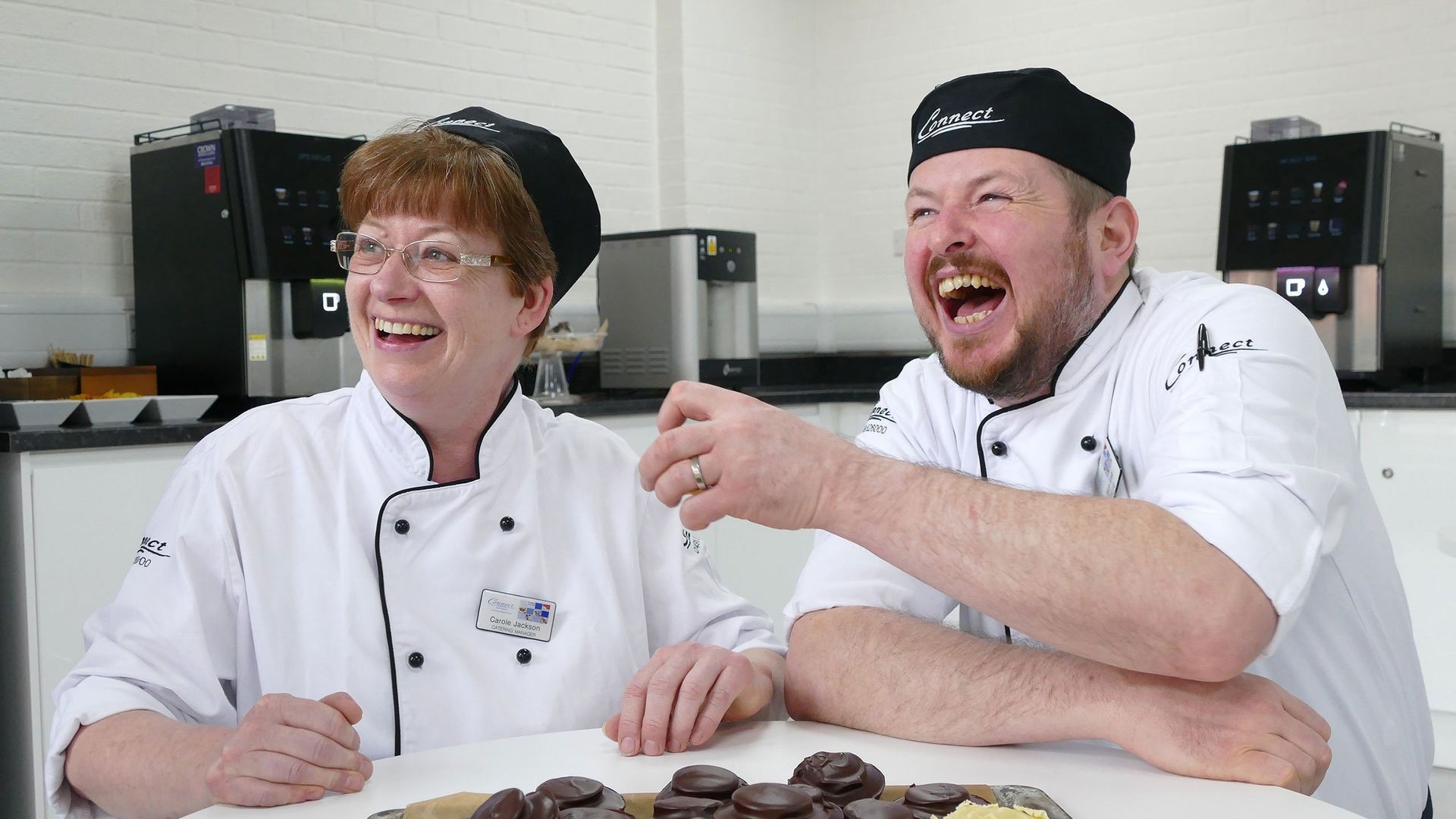 Chefs laughing - Contract Catering For Business and Industry Head Image