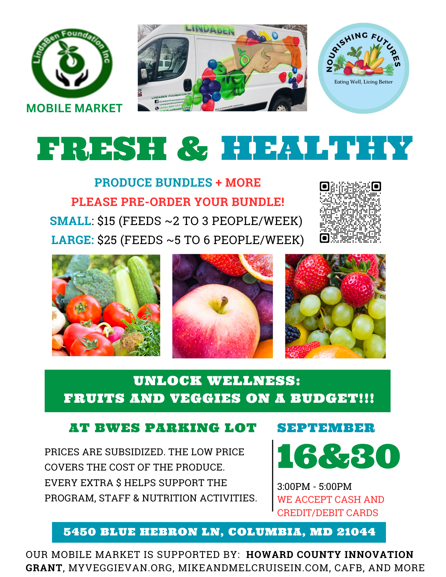 A poster for fresh and healthy fruits and vegetables