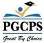 The logo for pgcps is a book with a graduation cap on top of it.