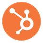 Orange circle with white HubSpot-style sprocket logo