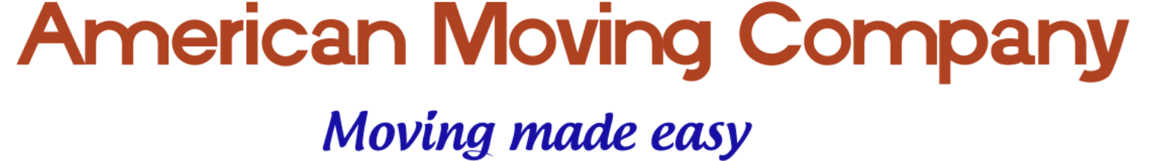 American Moving Company logo. Text in brown reads, 