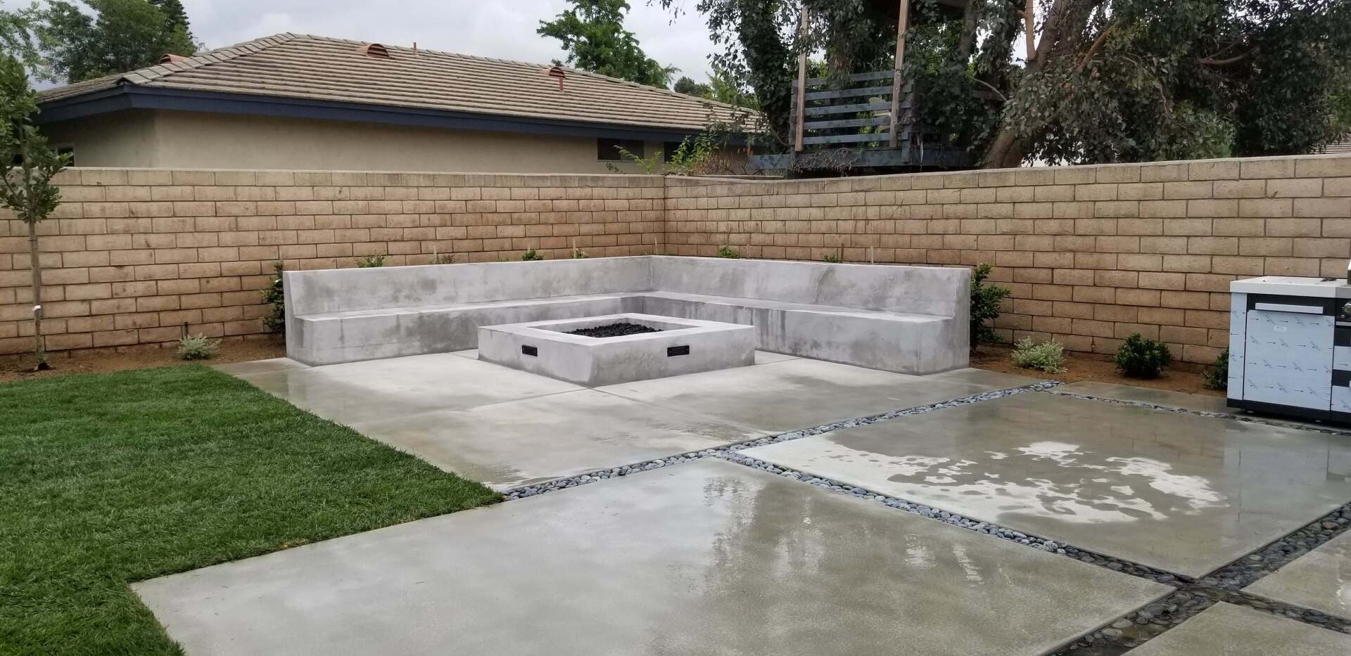 new backyard concrete flooring in Orange County