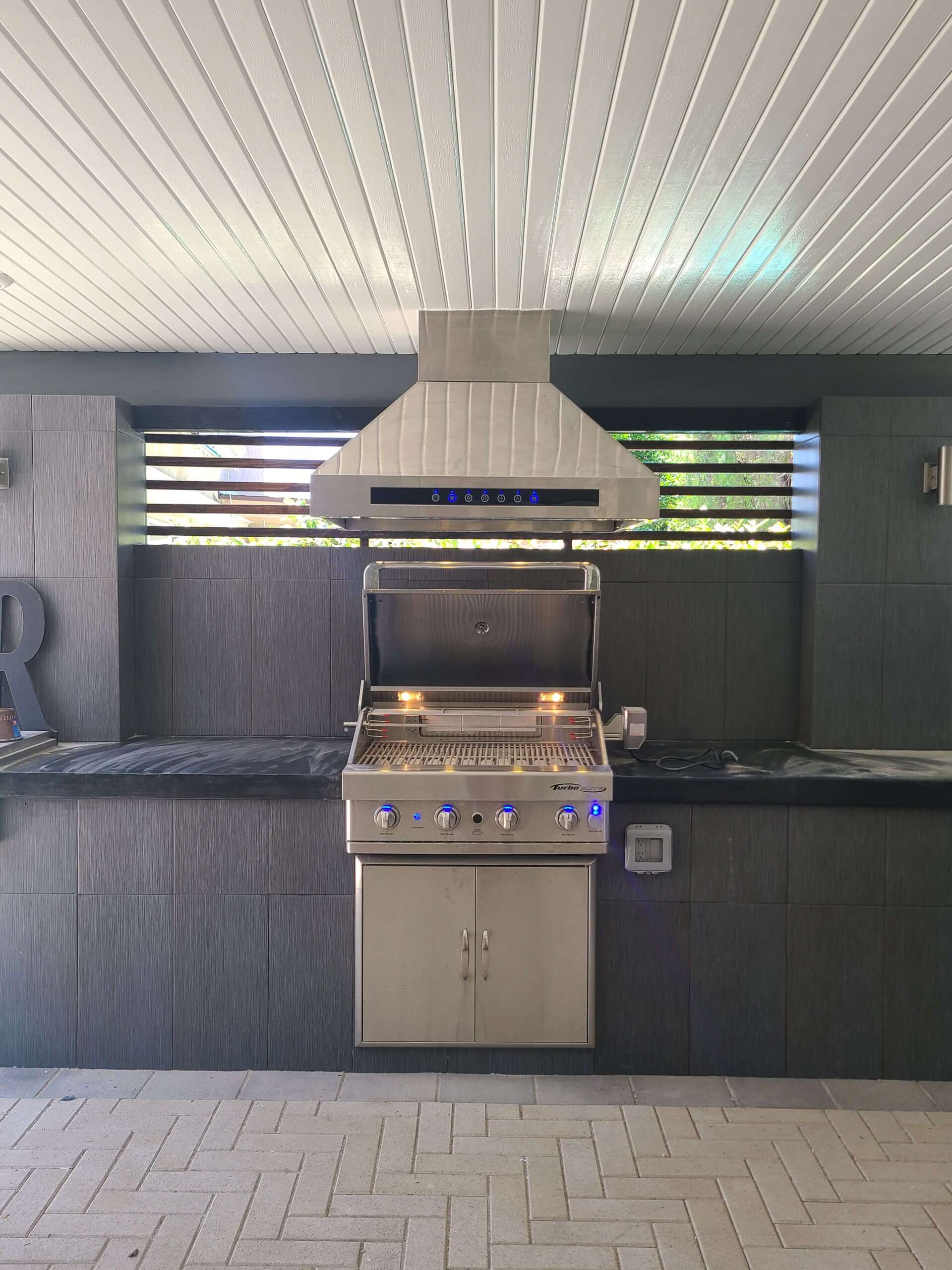 newly installed backyard bbq grill