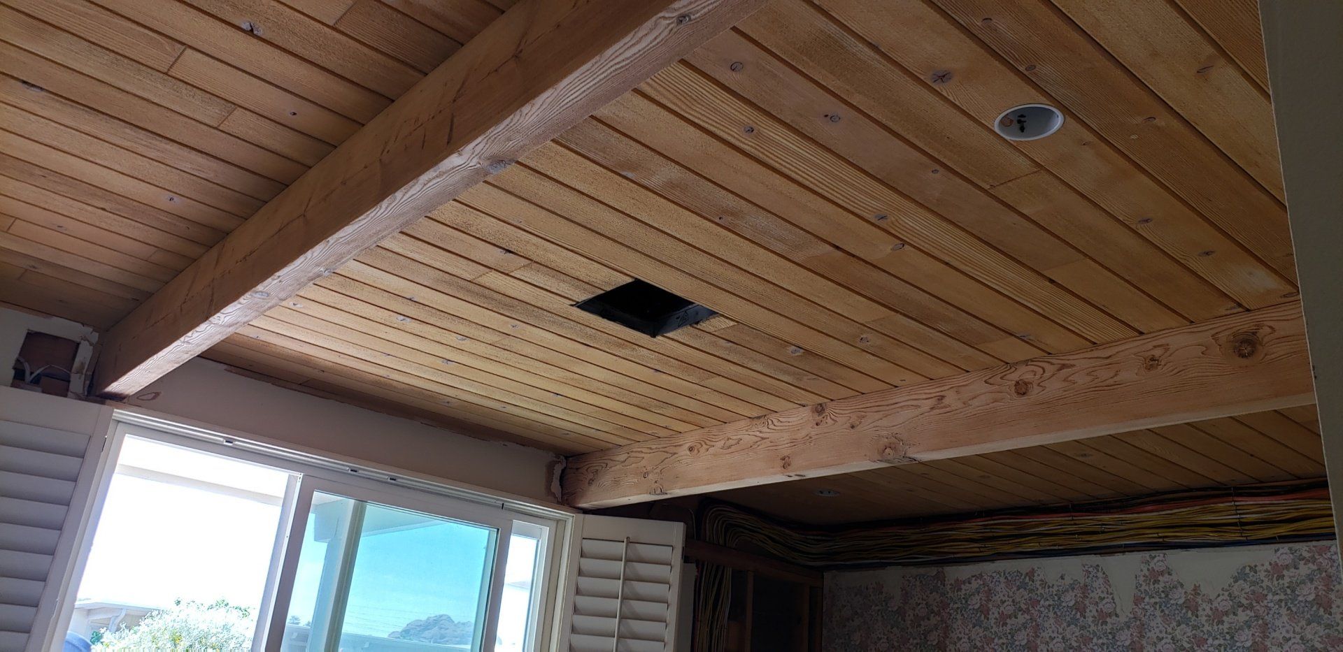 Wooden Ceiling with Exposed Beams — Phoenix, AZ — Ace Sandblasting