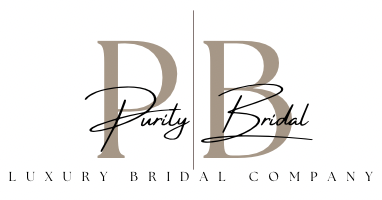 the logo for purity bridal, luxury bridal company .