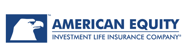 American Equity logo with eagle head in a blue square, with 