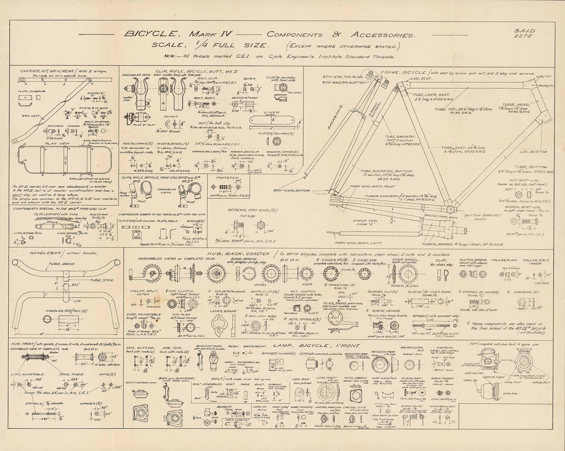 Bicycle Mk IV Components & Accessories  2272