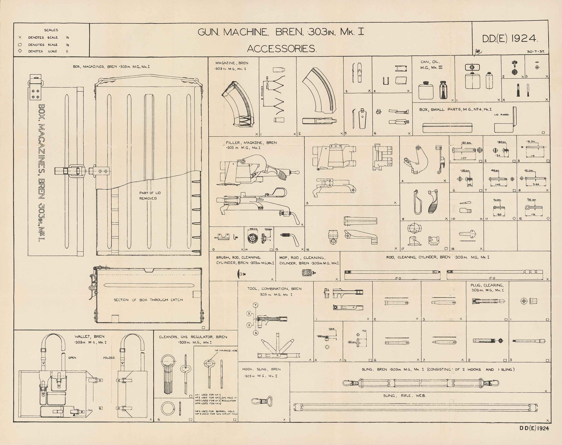 Bren Machine Gun .303 Mk I Components