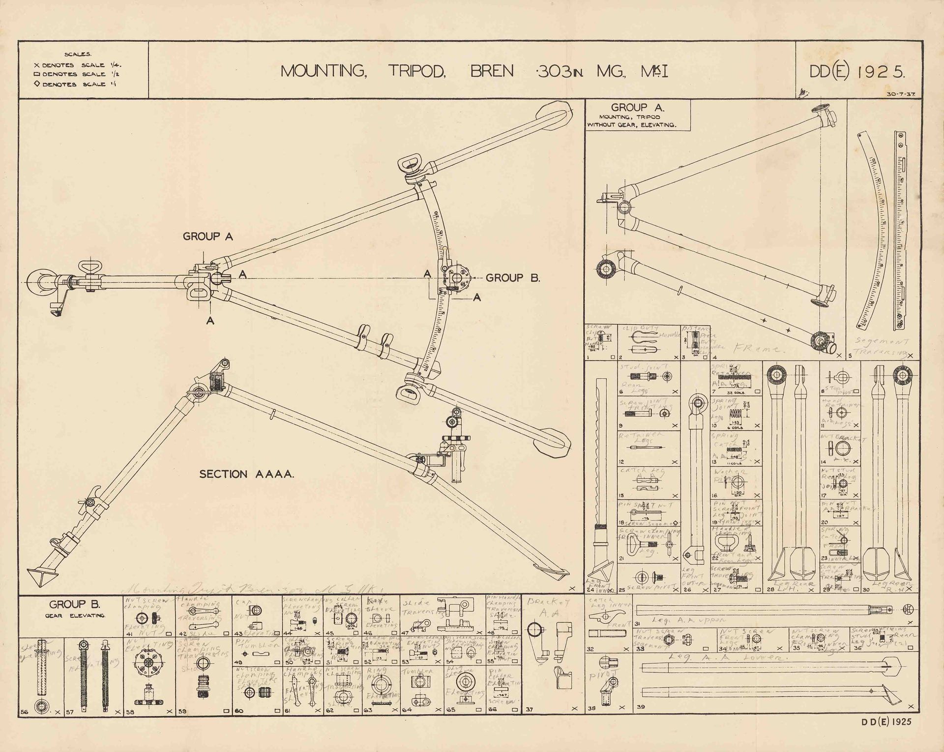 Tripod mounting Bren Mahine gun .303 Mk I