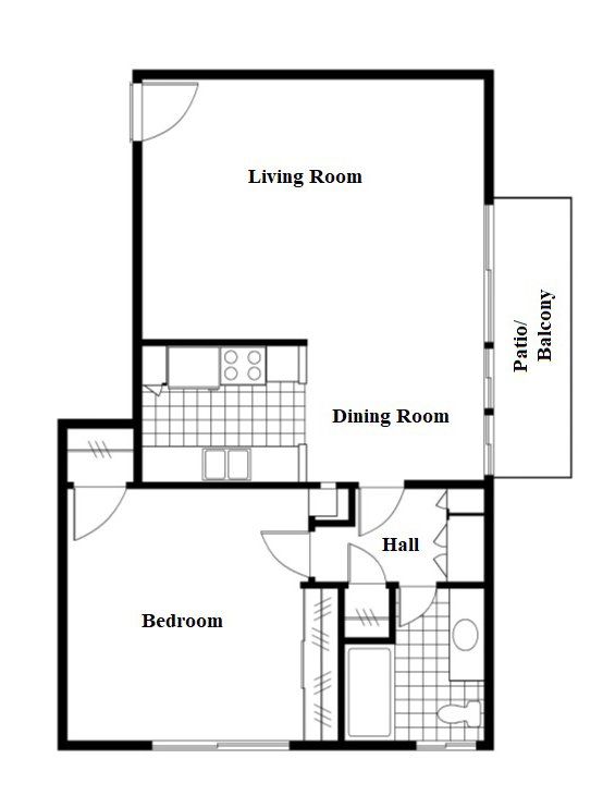 1 Bedroom Floorplan