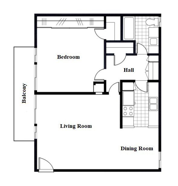 1 Bedroom Floorplan