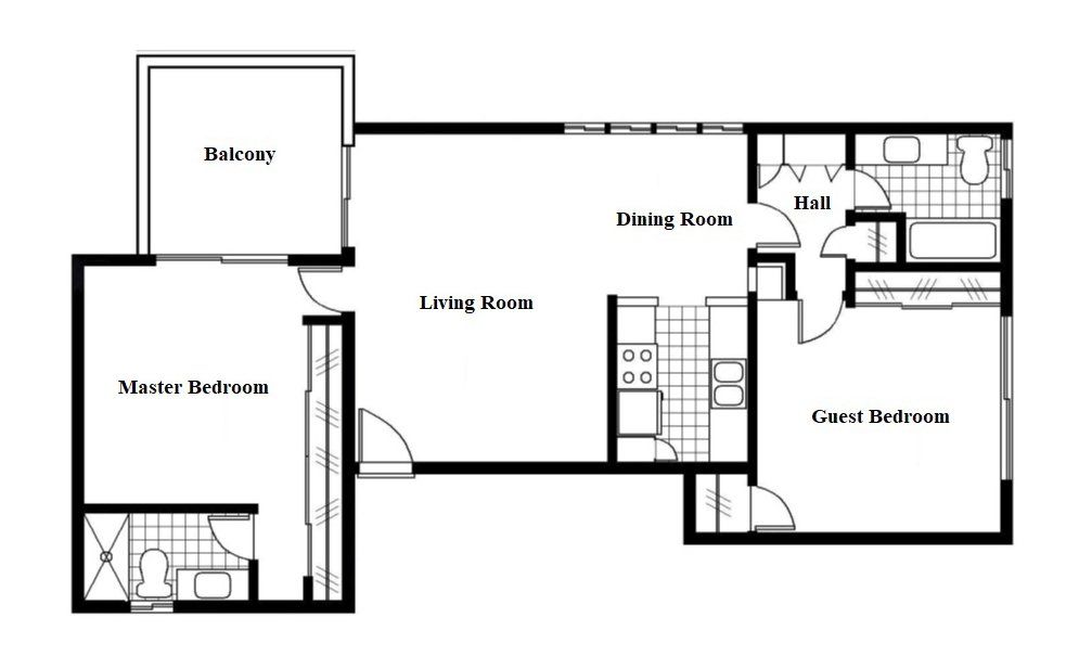 2 Bedroom Floorplan