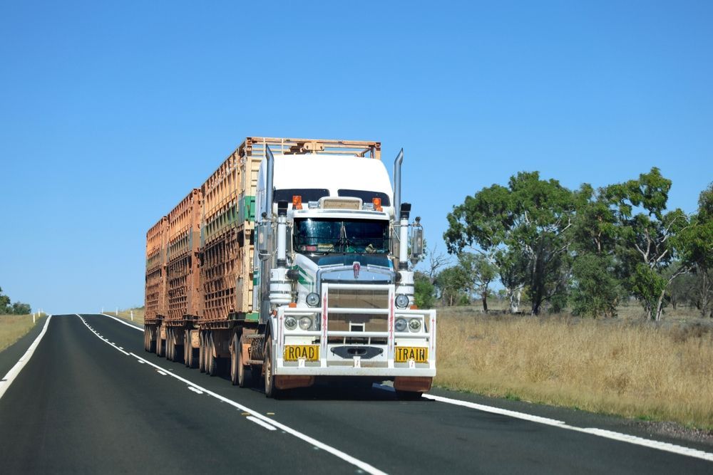 An oversize road train is driving on the road — All things Diesel NT in Coolalinga, NT 