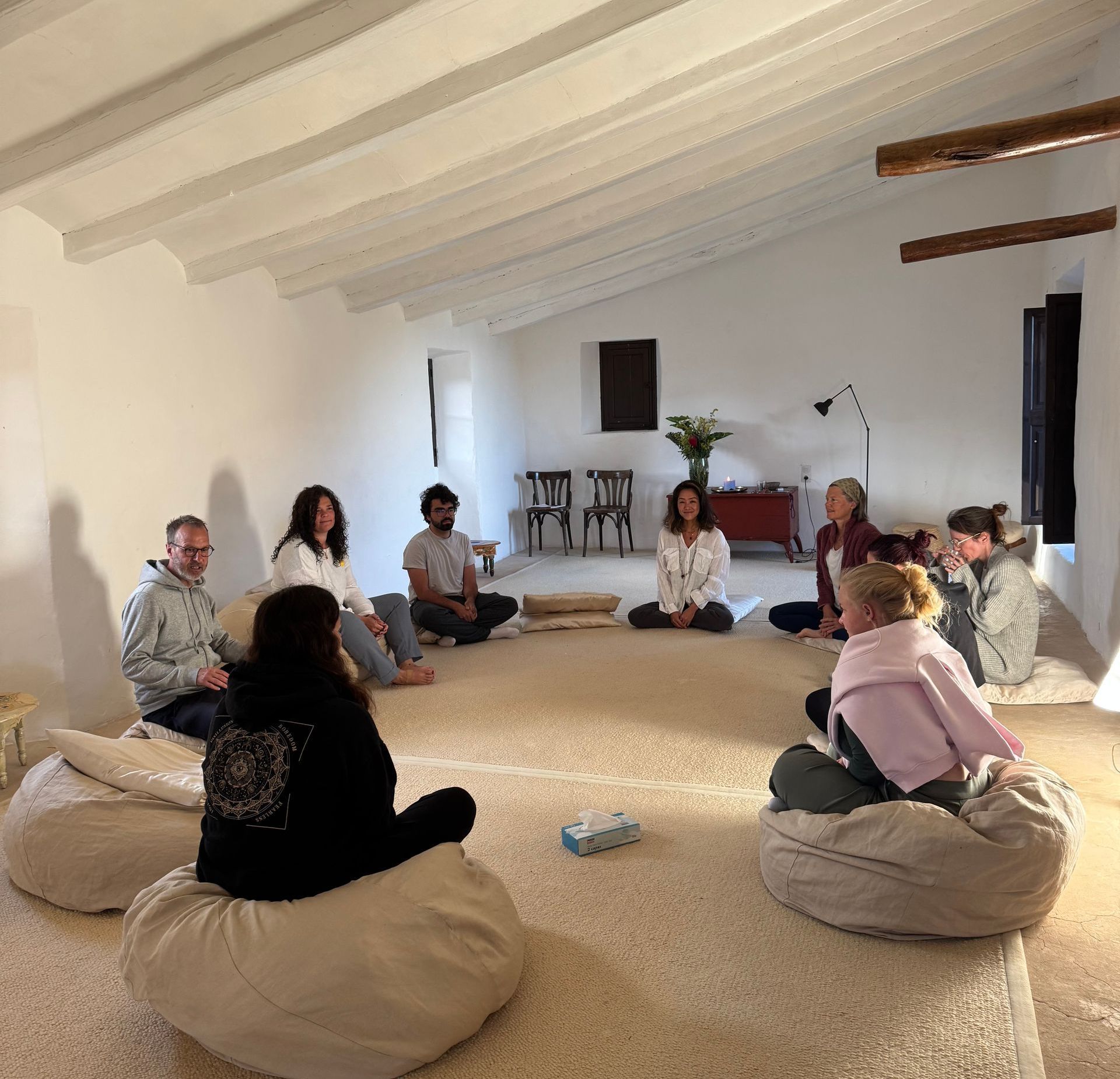 Group work in yoga room