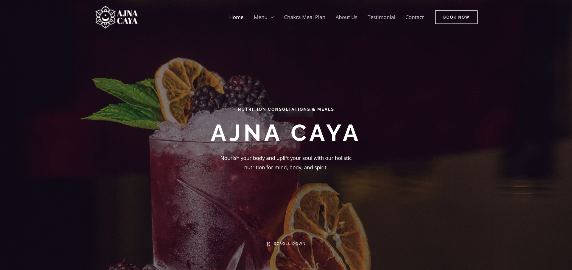 Website homepage for ajnacaya.com