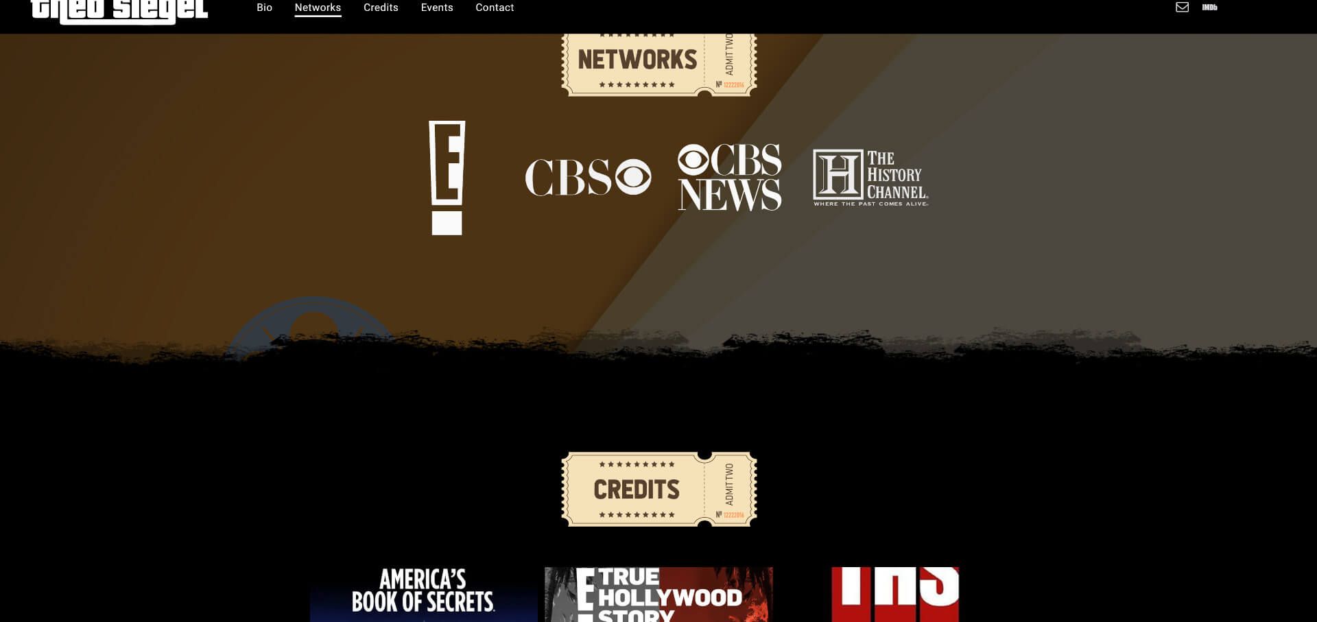 Theo Siegel - Networks & Credits (Designed by Silver Daniels Studios)