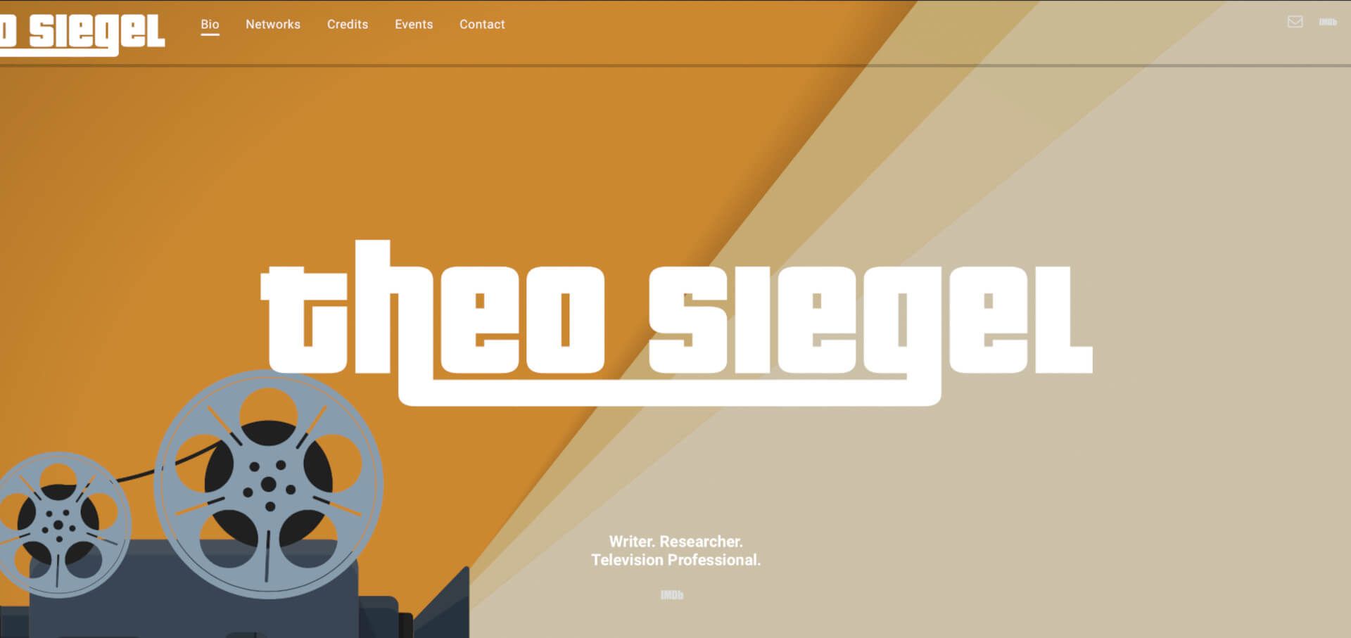 Desktop display of Theo Siegel's website homepage