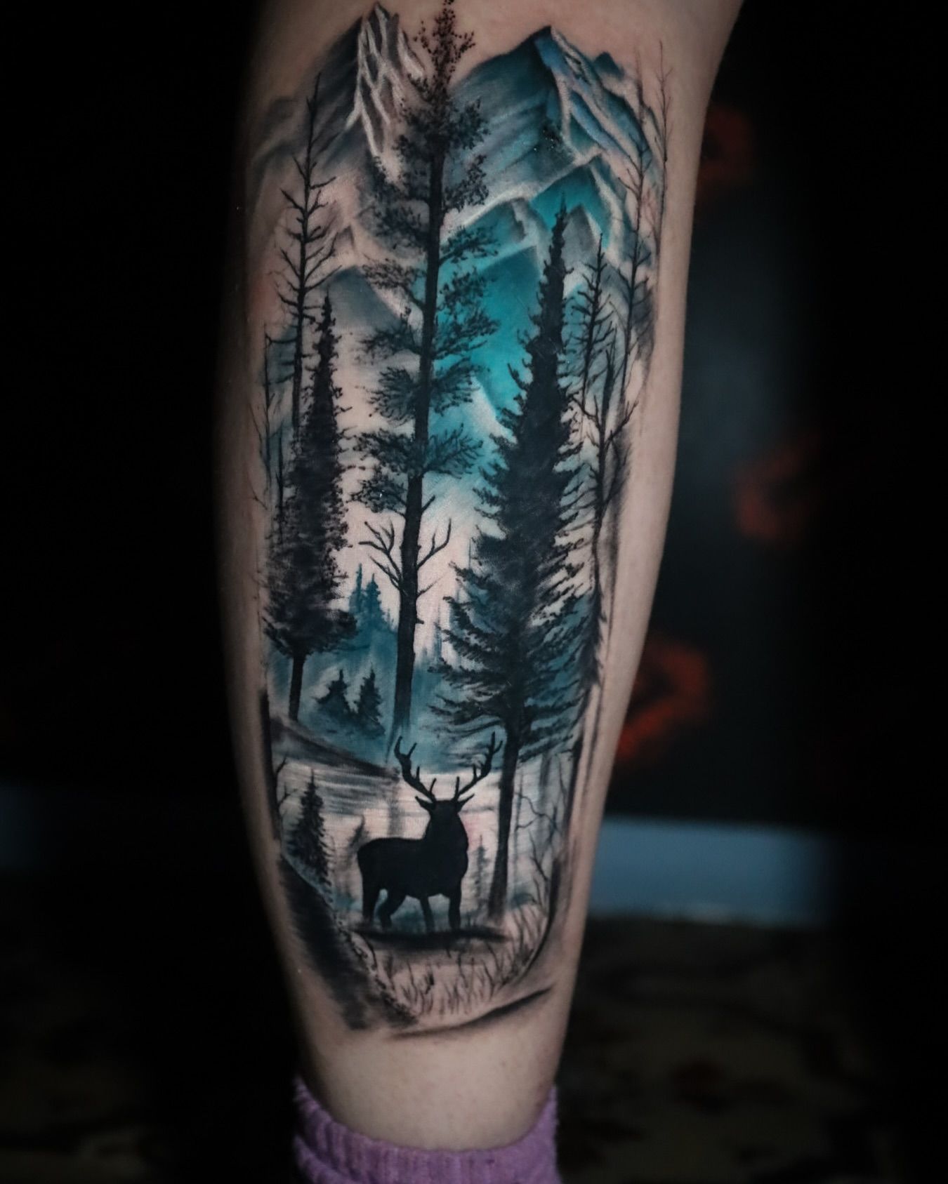Wald Tattoo mit Elch Limburg