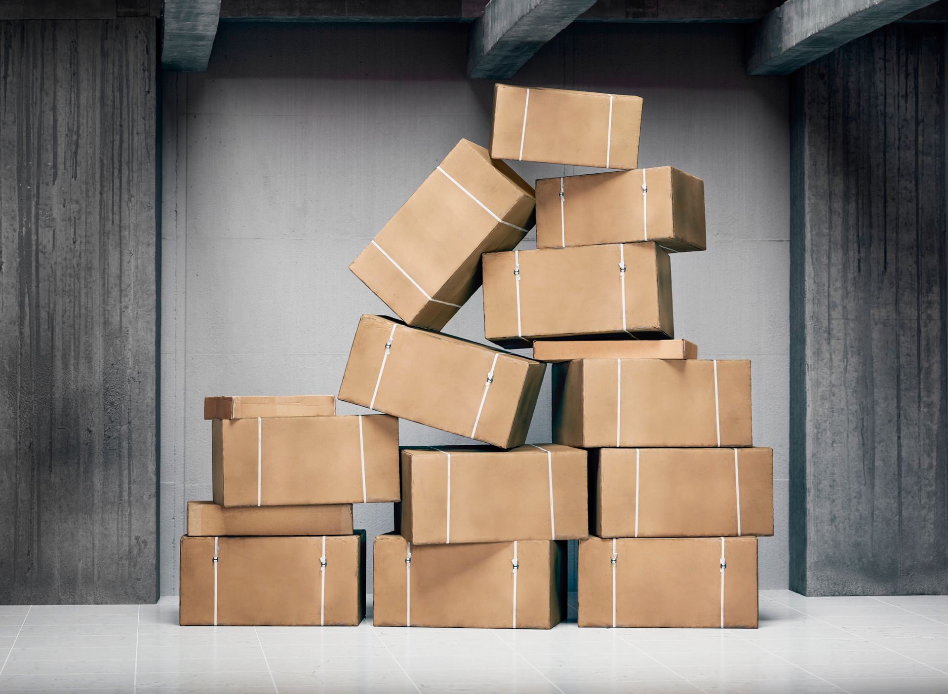 A long hallway with a lot of white doors in a building.